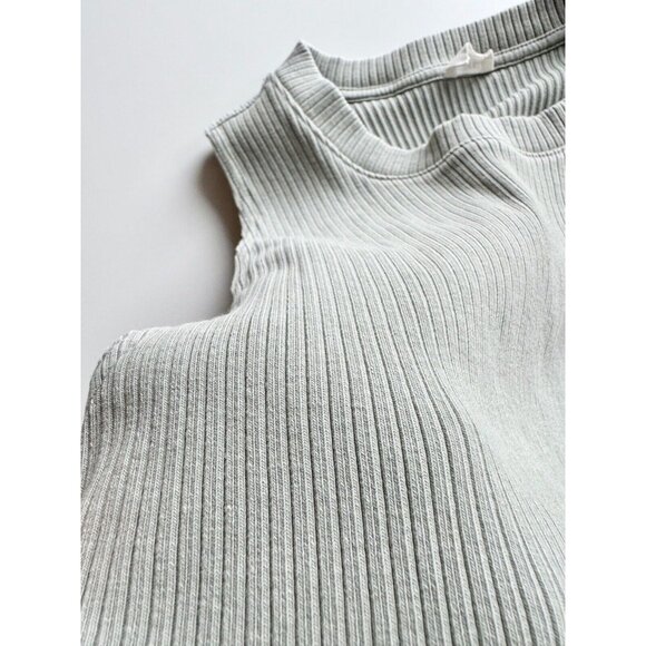 Aritzia WILFRED FREE Dunes GD Green Ribbed Jersey Bodycon Mini Dress, Size S - Picture 7 of 15